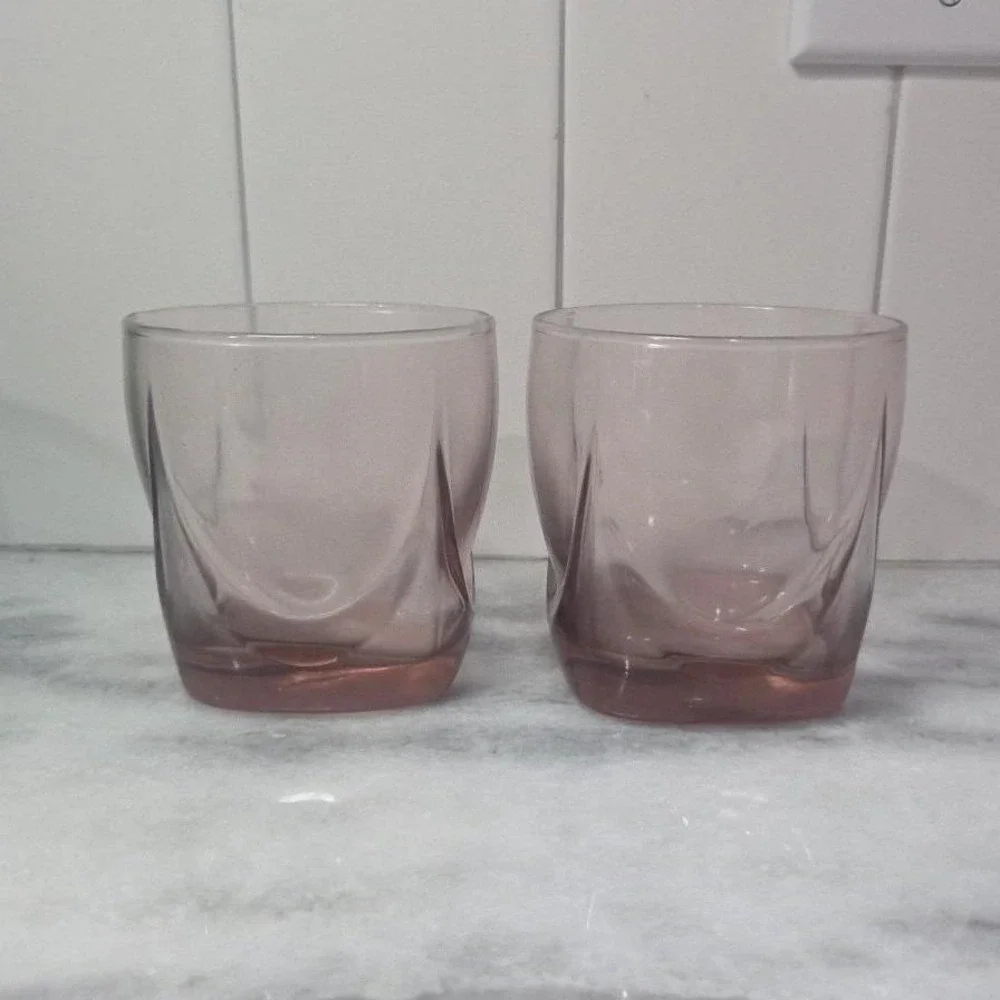 Libbey Imperial Plum Old Fashioned Glasses, Set of 2 Drape Style Whiskey Tumbler
